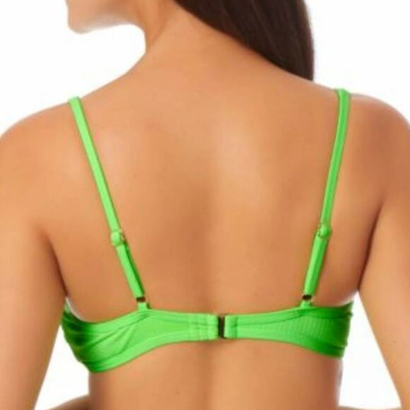California Waves Juniors' Bralette Bikini Top in Neon Green NWT Size M - Picture 4 of 4